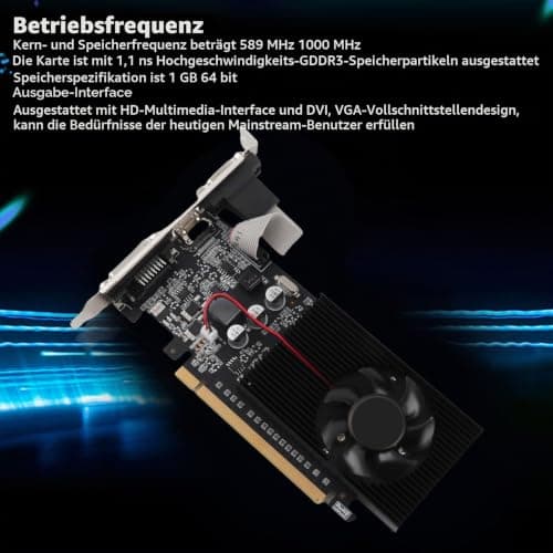 Bewinner Desktop Grafikkarte, 1 GB 64 Bit GDDR3 Gaming Grafikkarte, 589 MHz 1000 MHz 2560 X 1600 Desktop Grafikkarte, HDMI VGA DVI Grafikkarte Bild 8
