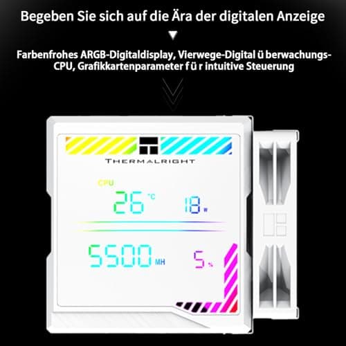 Thermalright TR Peerless Assassin 140 Digital White CPU Kühler Air mit 6 Heatpipes, Magnetische Display Board Abdeckung, Double Towers und Lüfter, für AM4/AM5 und Intel lga1700/1851/1200/2011 Bild 7
