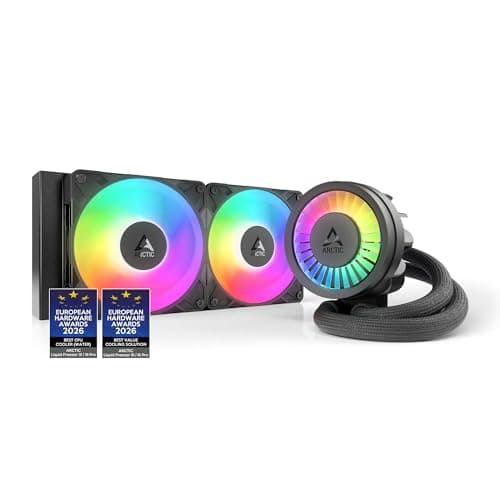 ARCTIC Liquid Freezer III Pro 240 A-RGB - Wasserkühlung PC, AIO CPU Wasserkühler, 2x120 mm, 38 mm Radiator, PWM-Pumpe, VRM-Lüfter, AMD AM5/AM4, Intel LGA1851/1700 Contact Frame - Schwarz