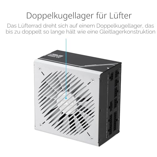 ASUS Prime 850W Gold Netzteil (850 Watt, für Allround-PCs und Gaming-PCs, 80 Plus Gold Zertifizierung, ATX 3.1 kompatibel, PCIe 5.1, Lüfter mit Doppelkugellagern, schwarz/weiß) Bild 5