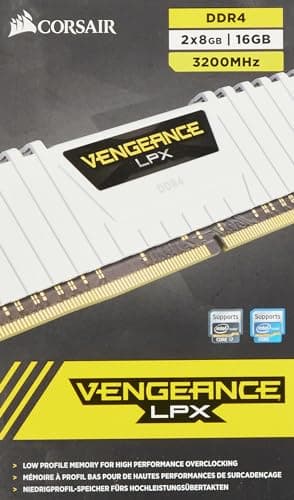 Corsair Vengeance LPX 16GB (2x8GB) DDR4 Bis zu 3200MHz CL16 XMP 2.0 High Performance Desktop Arbeitsspeicher Kit, Weiß CMK16GX4M2B3200C16W Weiß 2 x 8 GB 3200 MHz Bild 5