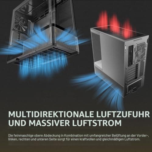 ANTEC Constellation C6 Curve Air ATX Midi Tower PC Gehäuse – Panoramic Glasdesign, High-Airflow Gaming Case, Tempered Glass, Schwarz Bild 8