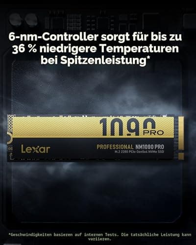 Lexar SSD 1TB PCIe 5.0 Gen5 NVMe SSD - Bis zu 14.000MB/s, Erweiterte Thermokontrolle, DirectStorage-SSD für AI-Lasten, Gaming & Content-Erstellung Laptop/PC Bild 8