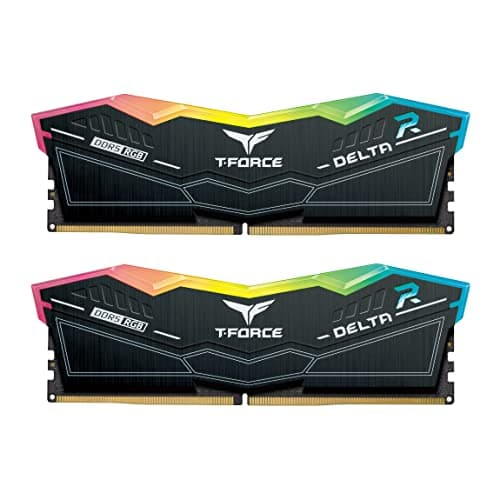 TEAMGROUP T-Force Delta RGB DDR5 32GB Kit (2x16GB) 6400MHz (PC5-51200) CL40 Desktop-Speichermodul RAM (Schwarz) für Z690 - FF3D532G6400HC40BDC01 32GB (16GBx2) - 6400MHz C40 DDR5 6400MHz 40-40-40-84 Schwarz Bild 2