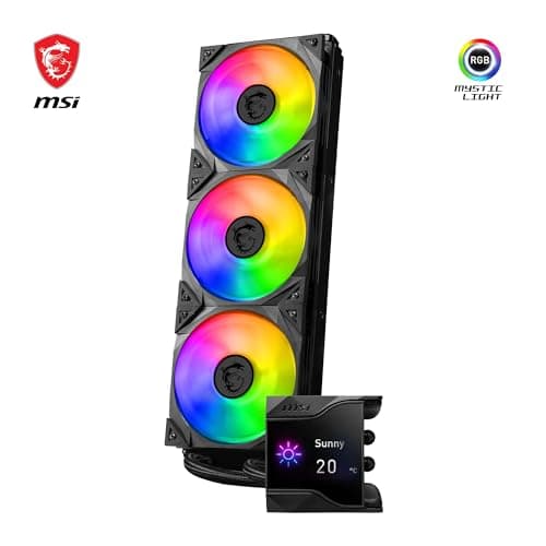 MSI MPG CORELIQUID D360 CPU-Flüssigkeitskühler - Pumpe mit 60-mm-Lüfter, 3 x 120-mm-ARGB-Lüfter, verdunstungssichere Schläuche, Mystic Light Software-Unterstützung - AMD- & Intel-Sockel-kompatibel Bild 6