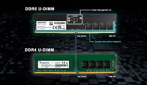 ADATA Premier, 8 GB, DDR5, 4800 MHz (PC5-38400), CL40, 1,1 V, ECC, DIMM Memory, AD5U48008G-S, Schwarz Bild 8