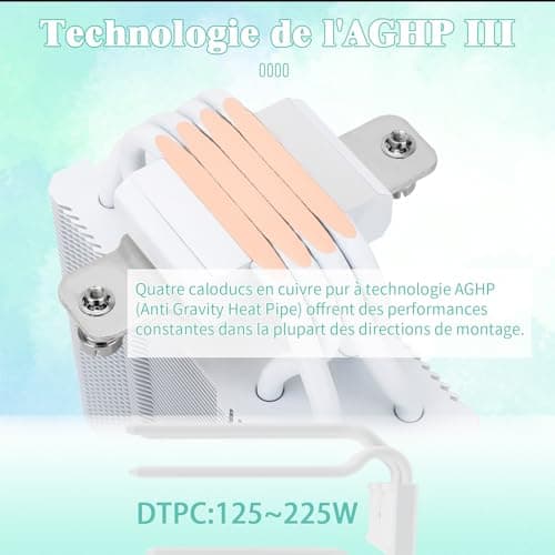 TR AssassinX120 SE WHITE ARGB CPU-Luftkühler, 4 Heatpipes, TL-C12CW-S PWM Quiet Fan CPU Cooler mit S-FDB-Lager, für AMD AM4 AM5 / Intel 1700/1150/1151/1200, PC-Kühler AX120 SE White ARGB Bild 4