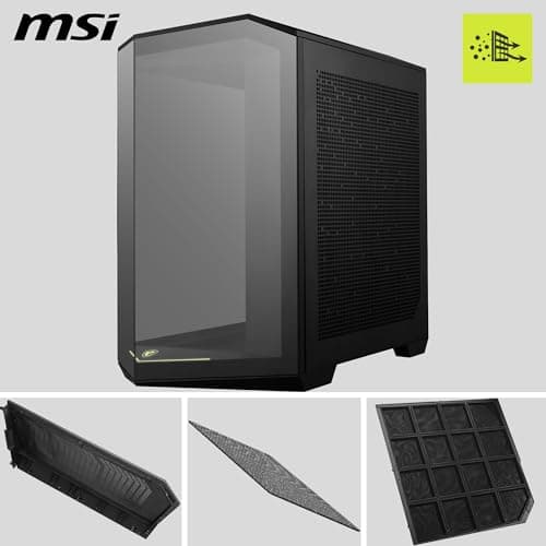 MSI MAG PANO 100L PZ PC-Gehäuse ATX – kompatibel mit vertikaler Grafikkarten-Installation, unterstützt GPU, Staubfilter, schwenkbarer Speicherkäfig, Doppelfach, USB Typ-C 20 GB/s ATX MAG PANO 100L PZ Bild 6
