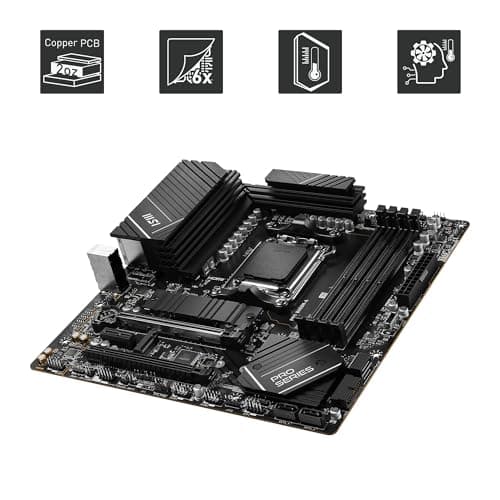 MSI PRO B650M-A Mainboard, Micro-ATX - Unterstützt AMD Ryzen 9000/8000 / 7000 Series Prozessoren, AM5 - DDR5 Memory Boost 6000+MHz/OC, 2 x PCIe 4.0 x16, 2 x M.2 Gen4, 2.5G LAN Bild 8