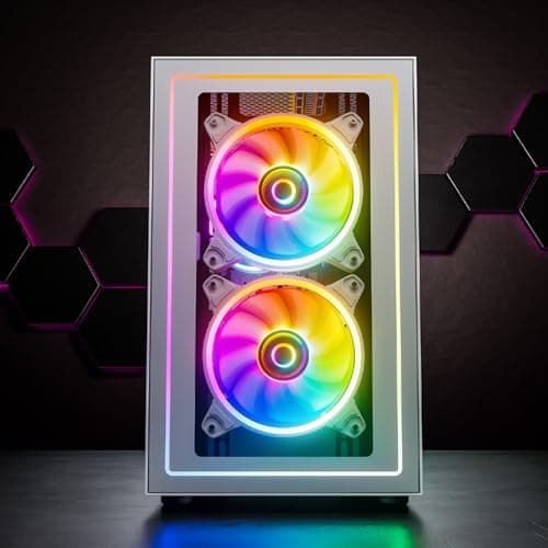 GameMachines Nova Snow Edition, mATX PC Gaming Gehäuse, 3 A-RGB Lüfter Bild 4