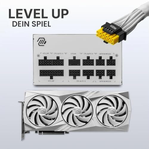 MSI MAG 850GL PCIE 5 White Gaming Netzteil – voll modular – 80 Plus Gold Zertifiziert 850 W – kompakte Größe – ATX-Netzteil MAG A850GL PCIE5 WEISS Bild 4