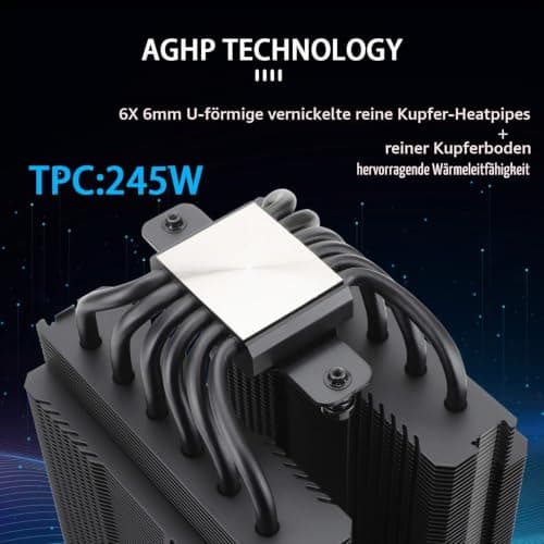 Thermalright Peerless Assassin 120 Black CPU-Luftkühler, 6 Heatpipes, zwei 120mm C12B PWM Lüfter, Aluminium-Kühlkörperabdeckung, AGHP-Technologie, für AMD AM4/Intel LGA 1700/1150/1151/1200/2066/2011 PA120 BLACK Bild 4