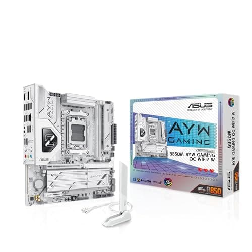 ASUS B850M AYW Gaming OC WIFI7 W, Motherboard AMD Micro-ATX, 12 + 2 + 1 Phasen, Stromversorgung, DDR5, PCIe 5.0, 3 M.2-Steckplätze, Wi-Fi 7, Ethernet Realtek 2,5 GB, USB-C mit 20 und 10 Gbit/s, BIOS Bild 4