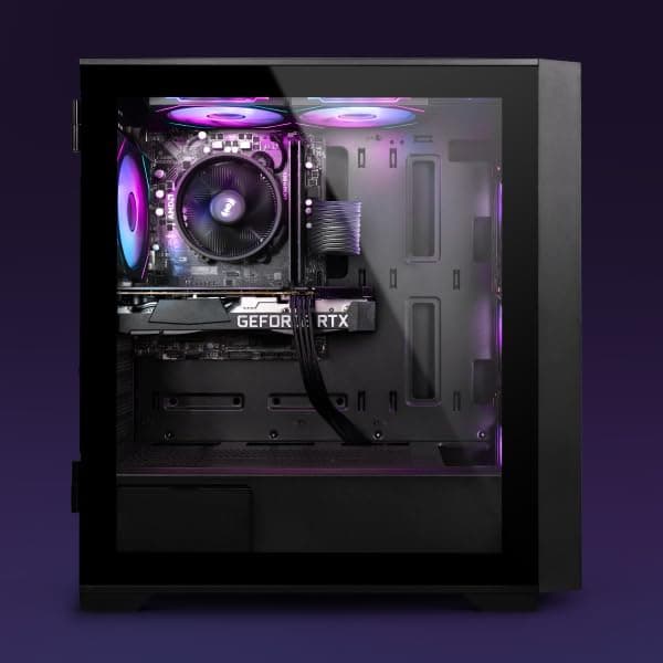 Vibox V-8 Gaming PC Set Komplett • Monitor 23 Zoll • AMD Ryzen 5 5500 6-Kern • Nvidia RTX 3050 6GB • 16GB RAM • 500GB SSD • Windows 11 • WLAN 6 + Bluetooth 5.4 RTX 3050 Schwarz Bild 2