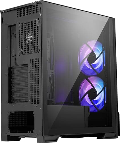 MSI MPG Velox 300R Airflow PZ – Mid-Tower Gaming-PC-Gehäuse – Seitenwand aus gehärtetem Glas – 3 x 120 mm ARGB-Lüfter – Flüssigkeitskühlung unterstützt bis zu 360 mm Kühler – Mesh-Panel für Bild 4