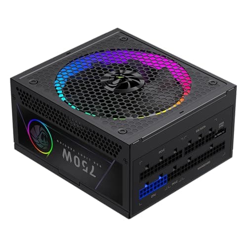 GAMEMAX RGB 750G Netzteil PC 750W Vollmodulares, 80 Plus Gold, LLC+DC‑DC, ARGB Sync, Japanische Kondensatoren, 140mm ARGB FDB Lüfter, 9 Schutzfunktionen, 10 Jahre Garantie, Schwarz 750W Schwarz Bild 8
