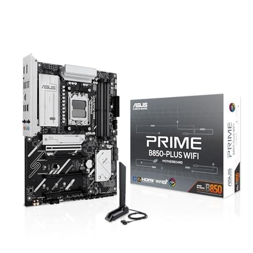 ASUS Prime B850-PLUS Gaming Mainboard Sockel AMD AM5, ATX (DDR5, PCIe 5.0, 3X M.2, WiFi 6E, DisplayPort, HDMI, BIOS Flashback, Aura Sync)