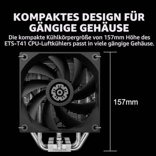 ENERMAX ETS-T41 CPU Kühler|2x 120mm PWM-Fan Forward-Reverse Blade Design|Hydraulik Lager|4x 6mm vernickelte Heatpipes|TDP 200W+|inkl. Dow Corning TC-5121C |AMD AM5/AM4 Intel LGA1851/1700/115x Bild 6