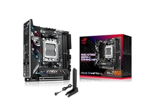ASUS ROG Strix B850-I Gaming WiFi Mainboard Sockel AMD AM5 (AMD B850, mini-ITX, DDR5 Speicher, PCIe 5.0, WiFi 7, 2X M.2, Aura Sync)