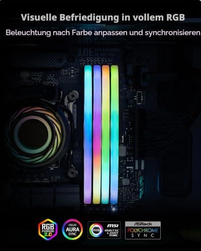 Lexar RGB DDR5 RAM 32GB Kit (2x16GB) 6400MHz CL32, 288pin UDIMM PC Gaming Computer Speicher, Desktop DRAM für XMP 3.0, AMD EXPO, CL32-38-38-76, 1.4V Bild 8