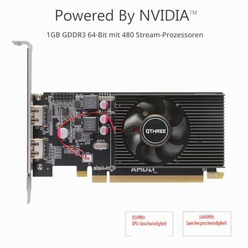 QTHREE Radeon HD 6570 1GB DDR3 2X HDMI Grafikkarte, Low Profile, PCI-Express 2.0 x16, Computer GPU, Graphics Card for PC HD 6570 2HDMI Bild 4