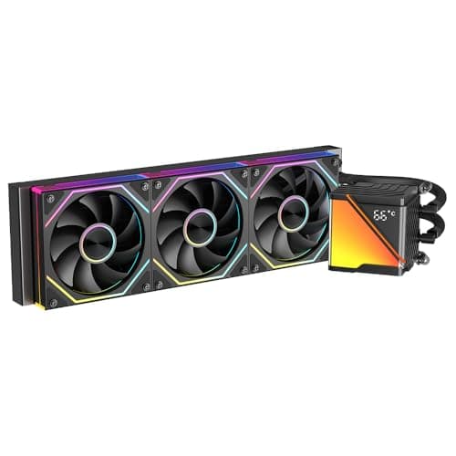 TZMRIT SR360-RS CPU Aio Wasserkühlung 360mm mit Temperatur display,80 * 80MM Jelly Design großer kalter Kopf,für LGA115X/1200/1700/1366/2011/2066,für AM3/AM3+/AM4/AM5 (BK) Black Bild 2