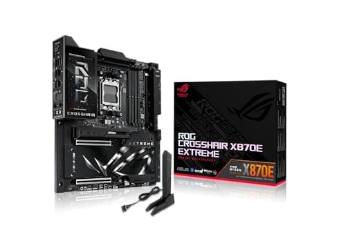 ASUS ROG Crosshair X870E Extreme AMD X870E AM5 E-ATX Gaming Motherboard - 20+2+2 Leistungsstufen, DDR5, PCIe 5.0, 5X M.2, 5G & 10G LAN, Wi-Fi 7, USB4 Type-C, 5 Zoll LCD, AI Overclocking & Networking