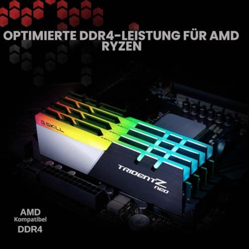 G.Skill Trident Z NEO Series 32GB (4X 8GB) 288pin SDRAM (PC4-28800) DDR4 3600 CL18-22-22-42 1,35V Quad Channel Desktop Memory Modell F4-3600C18Q-32GTZN, Mehrfarbig Bild 4