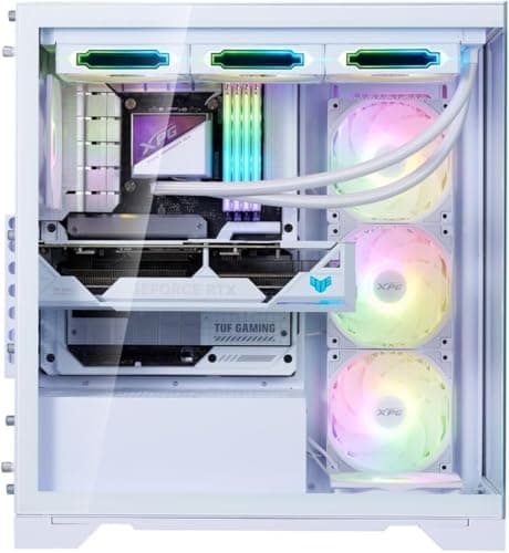 XPG by ADATA - Invader X BTF MID-Tower Chassis, 5 ARGB-Lüfter im Lieferumfang enthalten, kein Riser-Kabel, weiße Farbe, unterstützt BTF-Motherboard - INVADERXBTFMT-WHCWW Bild 7