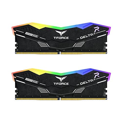 TEAMGROUP T-Force Delta Alpha RGB DDR5 Ram 64GB Kit (2x32GB) 6000MHz (PC5-48000) CL38 Intel XMP 3.0 & AMD Expo kompatibles Desktop-Speichermodul RAM Schwarz FF7D564G6000HC38JDC01