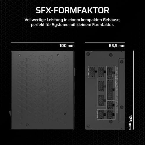 CORSAIR SF750 (2024) Vollständig Modulares Geräuscharmes 80 PLUS Platinum ATX-Netzteil – ATX 3.1-Kompatibel – PCIe 5.1-Fähig – SFX-to-ATX-Halterung im Lieferumfang Enthalten – Schwarz 750 Watt Bild 8