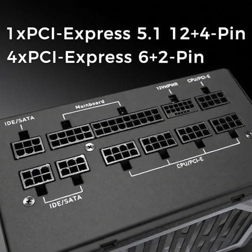 LC-POWER Super Silent Modular 850W Netzteil PC, 80 Plus Gold, ATX 3.0, PCIe 5.0, Voll Modular, 135mm Lüfter, Leise Gaming Netzteil, PC Gaming Netzteil 850 Watt - Schwarz(LC6850M-V3.0) Gold 850W V3.0 Bild 7