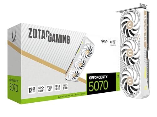 ZOTAC Gaming GeForce RTX 5070 AMP White Edition DLSS 4 12GB GDDR7 192-bit 28Gbps PCIE 5.0 Gaming Grafikkarte, IceStorm 2.0 Kühlung, Spectra RGB Beleuchtung, ZT-B50700FQ-10A