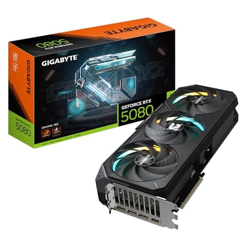 Gigabyte GeForce RTX 5080 Gaming 16G Grafikkarte - 16GB GDDR7, 256 Bit, PCI-E 5.0, 2730MHz Core Clock, 3 x DisplayPort, 1 x HDMI, NVIDIA DLSS 4, GV-N5080GAMING-16GD