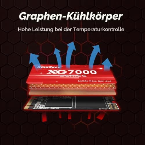 KingSpec XG7000-2242 512GB SSD M.2 2242 NVMe PCIe 4.0, M2 SSD Gen 4x4 – Bis zu 7200 MB/s sequentielle Lesegeschwindigkeit, 3D NAND TLC Kompatibel mit Desktop/Laptops/Legion Go XG7000-2242, 7200Mb/s 512GB Bild 8