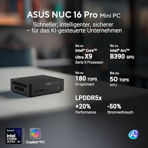 ASUS NUC 16 Pro RNUC16GDKX76C002 (Intel Core Ultra X7 358H,Intel Arc B390 Grafik, Intel WiFi 7, Bluetooth 6.0, ohne Betriebssystem, mit EU-Netzkabel, bis 180 TOPS, unterstützt OpenClaw & Hermes Agent) Bild 6