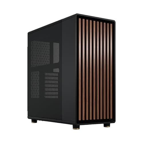 Fractal Design North Charcoal Black - Front aus Walnussholz – Seitenteile aus Mesh – Zwei 140-mm-Aspect-PWM-Lüfter enthalten – Intuitives Innenraum-Layout – ATX Mid-Tower PC-Gehäuse für Gaming North Black Mesh Bild 2
