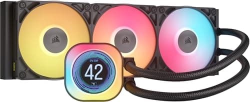 Corsair iCUE LINK Titan 360 RX LCD CPU-Flüssigkeitskühler – 360mm AIO – FlowDrive-Kühl-Engine – Intel LGA 1851/1700, AMD AM5/AM4 – 3X RX120 RGB-Lüfter – iCUE LINK-System-Hub Inbegriffen – Schwarz