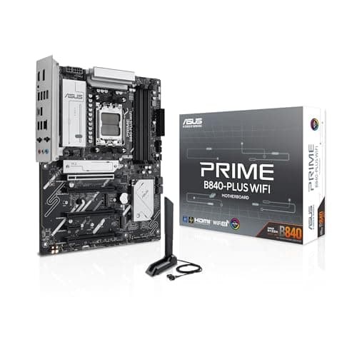 ASUS Prime B840-PLUS WiFi Mainboard Sockel AMD AM5 (AMD B840, ATX, DDR5 Speicher, 3X M.2, PCIe 4.0, WiFi 6E, Aura Sync)