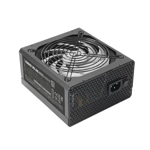 Tacens Radix VII AG 800S, 800W ATX PSU, 10 Jahre Garantie, 80Plus Silber, 87% Effizienz, SMD- und DC-DC-Technologien, AI-RPM 140mm FDB-Lüfter, TK 105º Japanische Kondensatoren, Schwarz