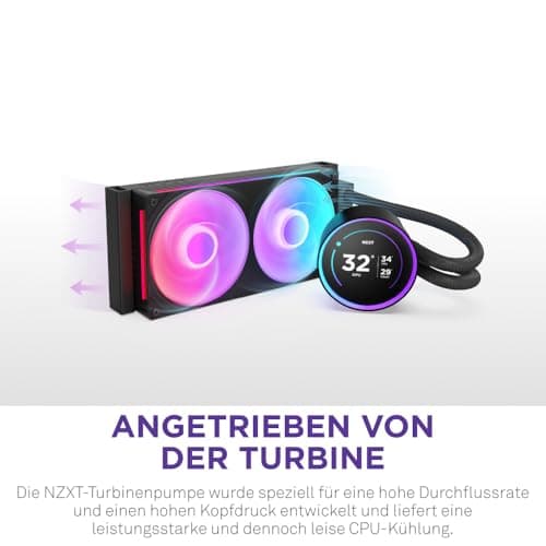 NZXT Kraken Elite 240 RGB – AIO CPU-Flüssigkeitskühler – Anpassbares LCD-Display – Hochleistungs-Lüfter – Kompatibel mit Intel® & AMD® Sockel – RL-KR24E-B2 – Schwarz Kraken Elite RGB 2024 240mm Schwarz Bild 4
