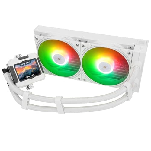 TR-Thermalright FW240 White ARGB Liquid CPU Kühler, 2,4-Zoll-IPS-LCD-Bildschirm mit 320x240 Auflösung-Magnetisch, DIY-Bildschirmthema, für AM4/AM5, LGA1851/1700/115x 240mm Weiß Bild 2
