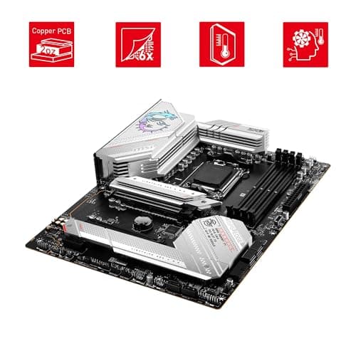 MSI MPG B650 Edge WiFi Mainboard, ATX - Unterstützt Ryzen 9000, 8000 & 7000 Serie Prozessoren, AM5-14 Duet Rail 80A VRM, DDR5 6600+MHz/OC, 2 x PCIe 4.0 x16, 1x M.2 Gen5, 2 x M.2 Gen4, Wi-Fi 6E Bild 8