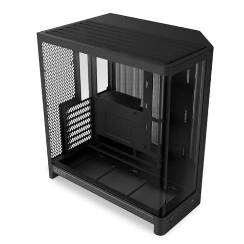 NZXT H6 Kompaktes Dual-Chamber-ATX-PC-Gehäuse - Unterstützung für 10x 120-mm-Lüfter - 360-mm-Radiator - Back-Connect-Motherboard-Ready - Nahtloses geschwungenes gehärtetes Glas - Schwarz