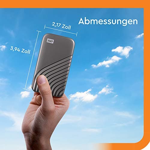 WD My Passport SSD 4 TB mobiler SSD Speicher (NVMe-Technologie, USB-C und USB 3.2 Gen-2 kompatibel, Lesen 1050 MB/s, Schreiben 1000 MB/s) Space-Grau 4 TB Space-Grau Bild 5