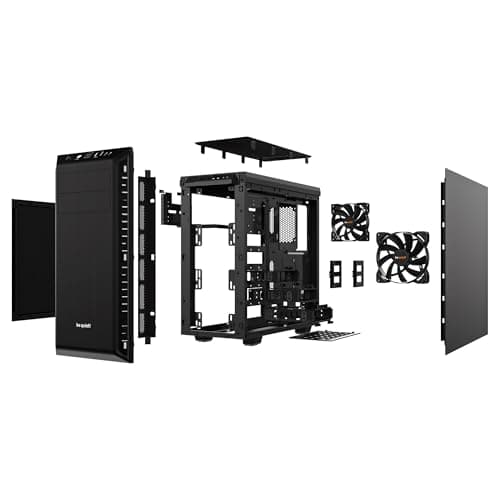 be quiet! Pure Base 600 Black PC-Gehäuse, 2X Pure Wings 2 Lüfter, Radiatoren bis 360mm, 3-stufige Lüftersteuerung Pure Base 600 Schwarz Bild 7