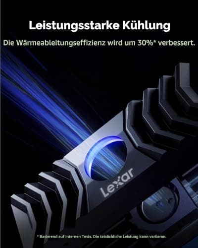 Lexar mit Kühlkörper 1 TB SSD PCle Gen5x4 NVMe, M.2 2280, PCIe 5.0 SSD, bis zu 11500 MB/s Lesegeschwindigkeit, Internal Solid State Drive für Spiele, Fotografie, Videobearbeitung und Design Bild 6