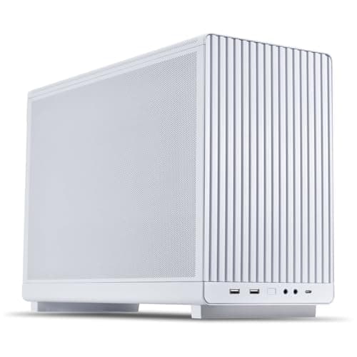 Lian Li DAN Cases A3-mATX PC-Gehäuse, anpassbares Layout, 415 mm GPU-Klarheit, unterstützt bis zu 360 mm Radiatoren, Stahl, Kunststoff, Weiß Weiß/Flyaway Orchidee Mesh Bild 2