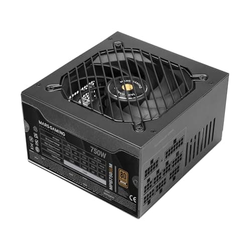 MARS GAMING MPB750SIM, Vollmodulares ATX 750W Netzteil, 7 Jahre Garantie, 80Plus Bronze 230V EU, 90% Effizienz, 140mm SI Extreme Silence Lüfter, AI2-RPM, DC-DC und SMD Technologien, Schwarz Bild 2