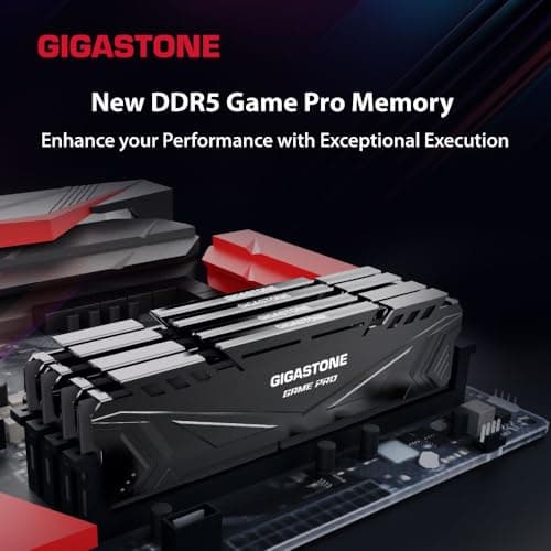 【DDR5 RAM】GIGASTONE Game PRO 128GB Kit (4x32GB) DDR5 6400MHz PC5-51200 CL40-40-40-84 Intel XMP 3.0 AMD Expo 1.35V UDIMM 288 Pin Unbuffered Non ECC High Performance Gaming Desktop Memory - Schwarz Bild 4